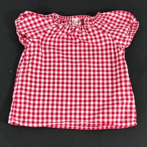 OshKosh B'gosh Red & White Gingham Puff Sleeve Tee